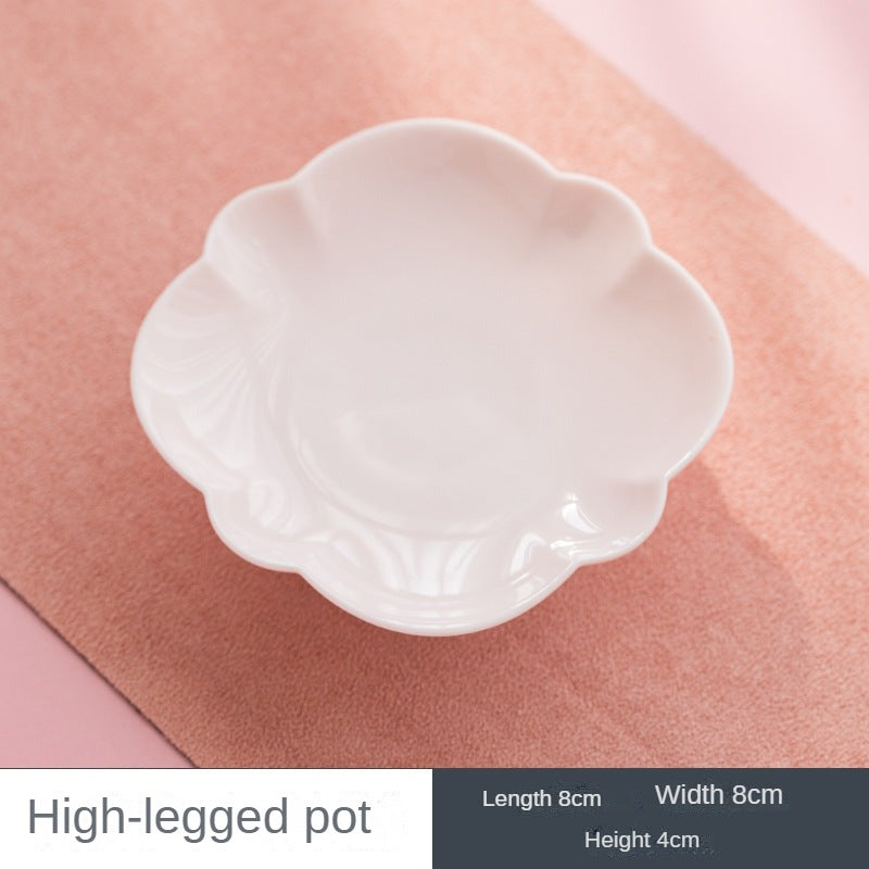 Hand-Pinched Flower Ceramic Tea Tray