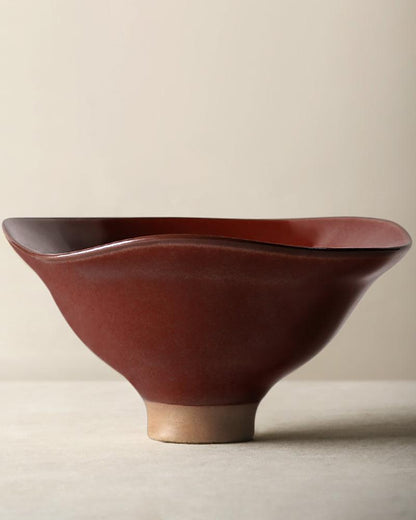 Handmade Kiln Change Rough Pottery Plate - gloriouscollection