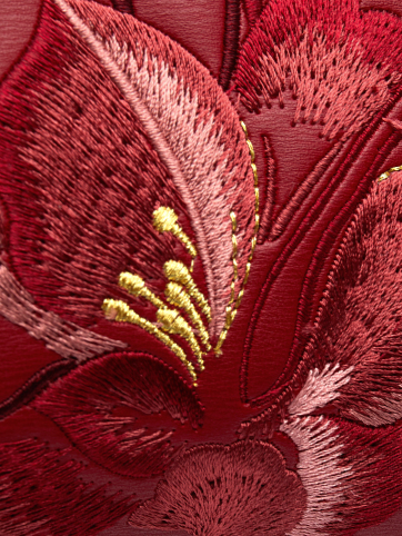 Fragrant Snowy Magnolia Embroidered Leather Handbag