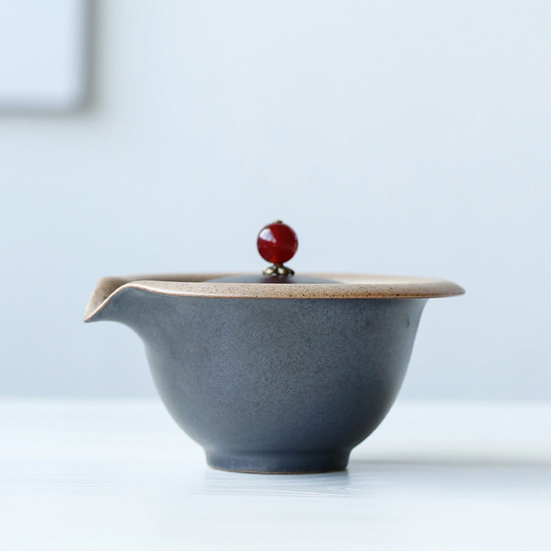 Glaze Kiln Pot Ceramic Gaiwan Handmade Retro Tea Cup