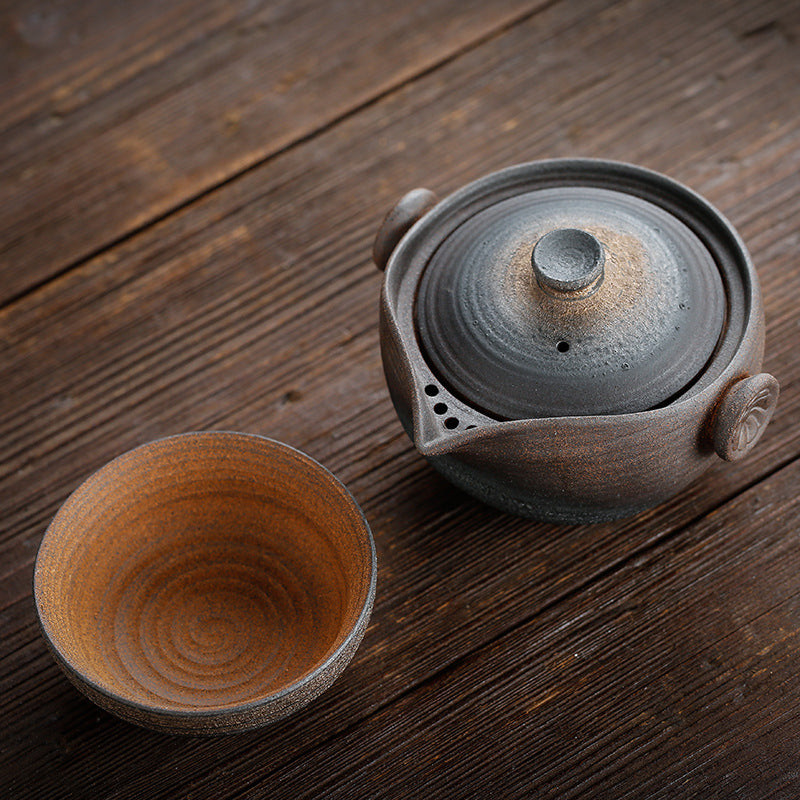 Rough Pottery Portable Travel Tea Set