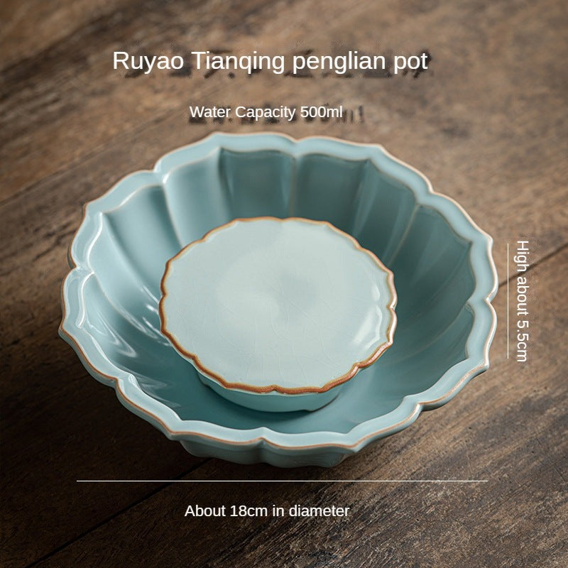 Ru Kiln Vintage Gracked Glaze Pot Tray