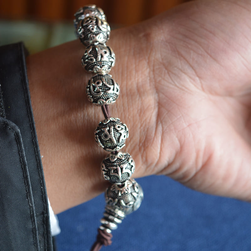 Handcrafted Tibetan Pure Silver Beads Bracelet
