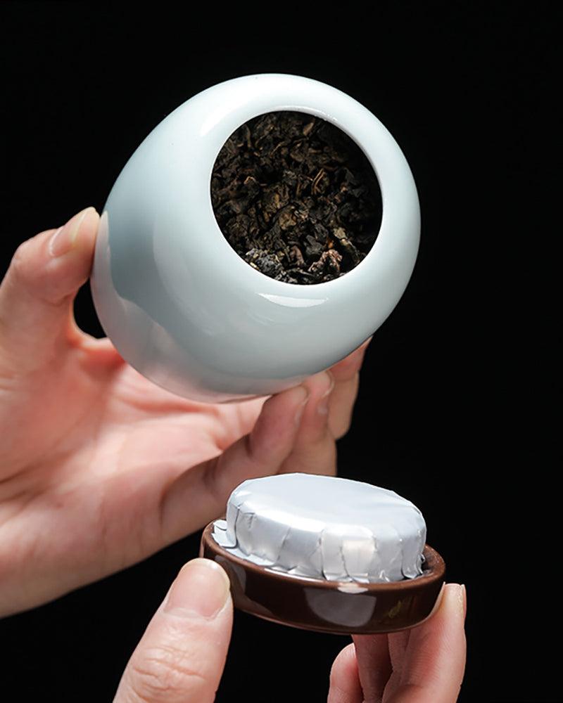 Cyan Porcelain Tea/Candies/Coffee Beans Ceramic Jar - gloriouscollection