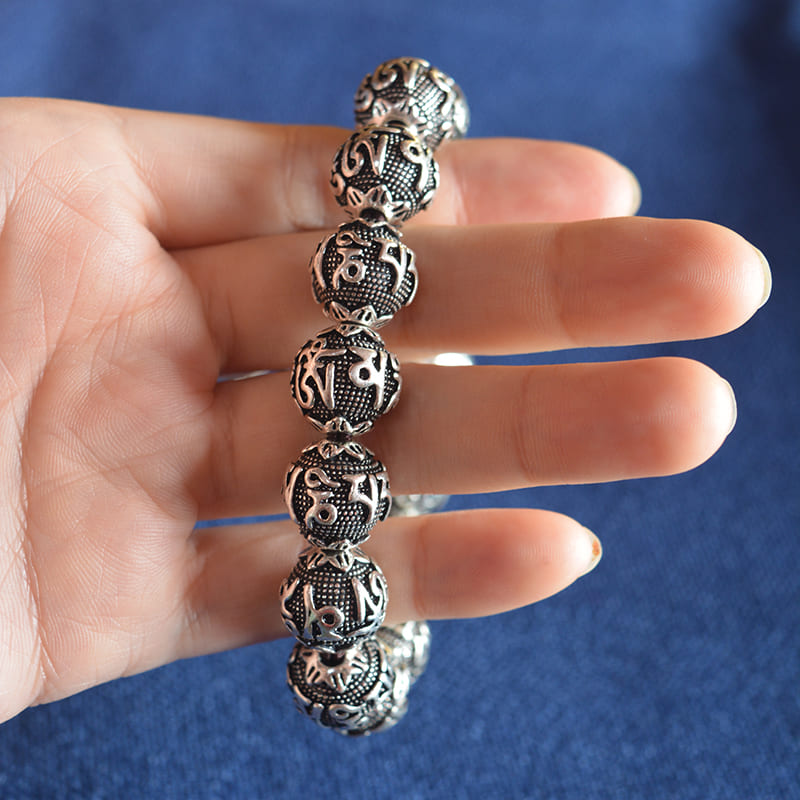 Handcrafted Tibetan Pure Silver Beads Bracelet