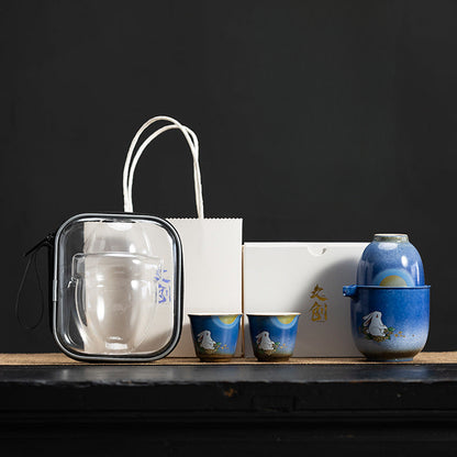 Portable Mid-Autumn Festival Ceramic Tea Set