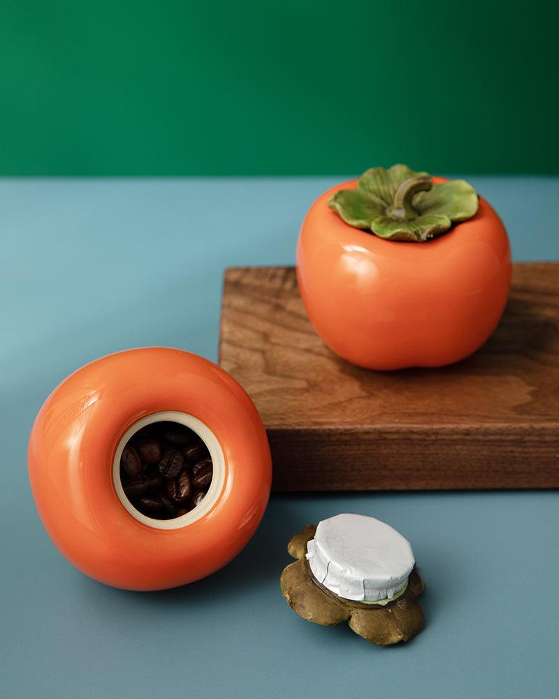 Persimmon Tea/Candies/Coffee Beans Ceramic Jar