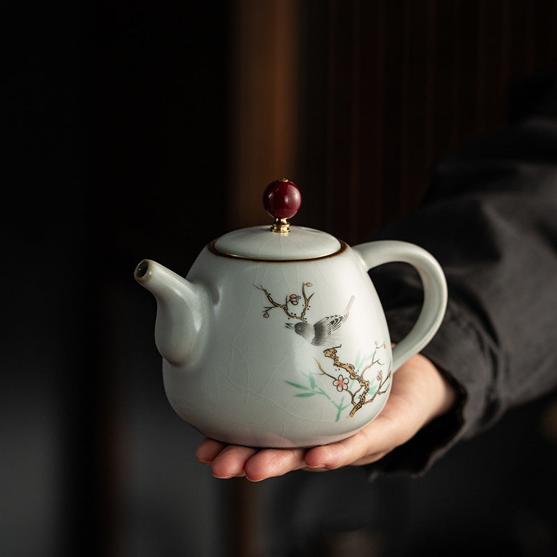 Enameled Cast Iron Ru Ware Teapot