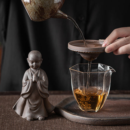 Gilding Iron Glaze Little MonkTea Strainer Tea Pet Decoration
