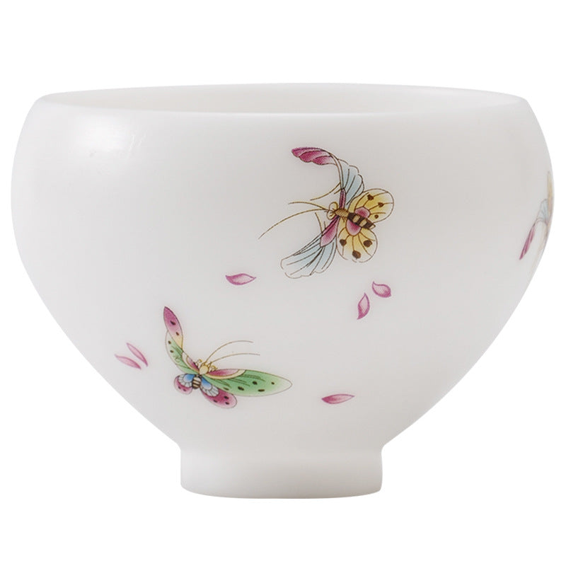White Jade Plain White Porcelain Tea Tasting Cup