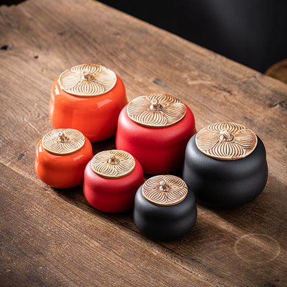 Handmade Ceramic Portable Tea Storage Jar
