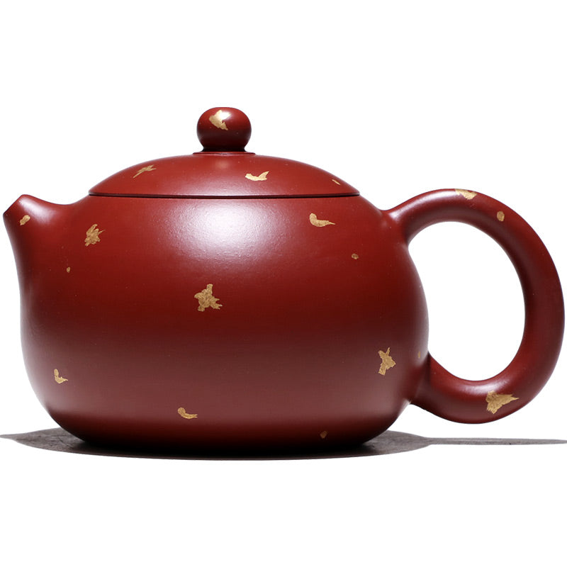 Yixing Purple Clay Gilded Xi Shi Teapot