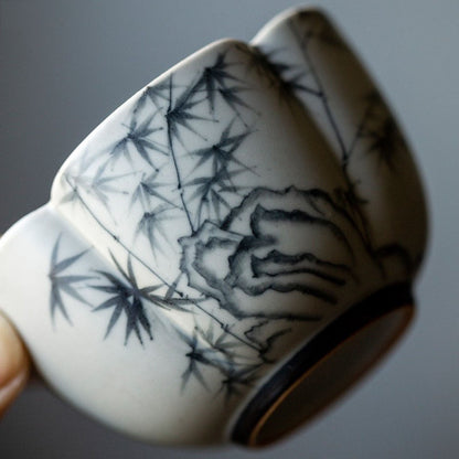 Hand-Painted Dianthus Tea Cup
