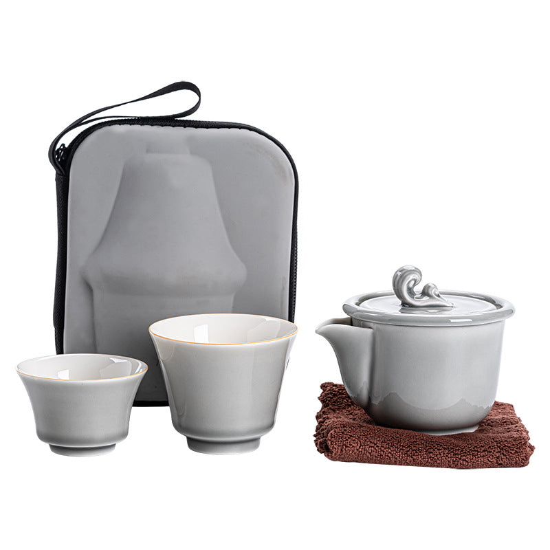 HAILANG Ice Gray Glaze Quick Cup Tea Set