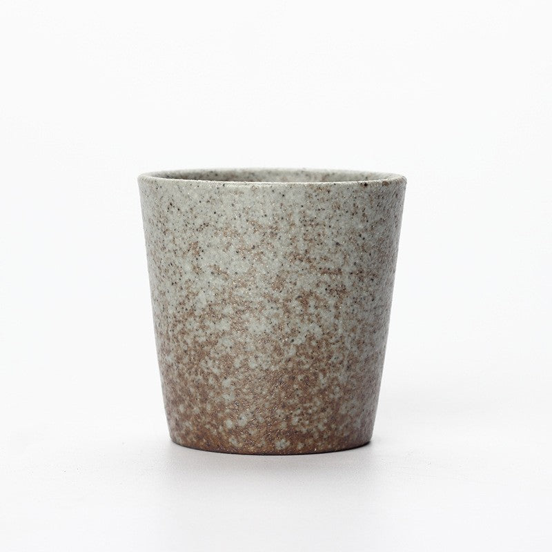 Coarse Pottery Tea Cup Set with Retro Design