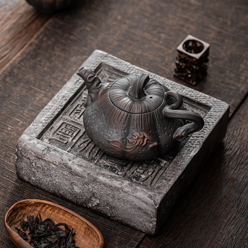 Antique Relief Ceramic Teapot