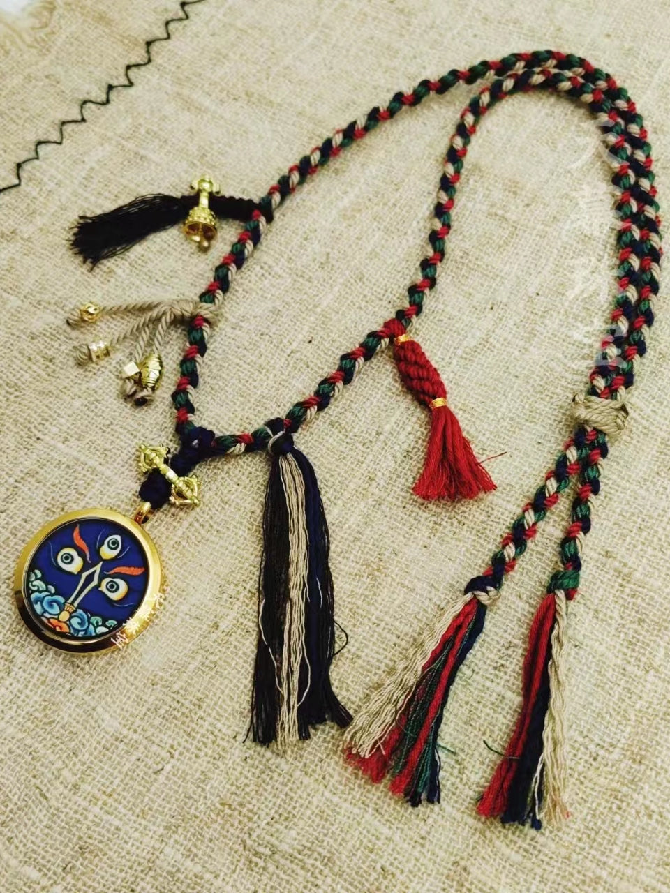 Tibetan Thangka Vajra Amulet Zodiac Necklace