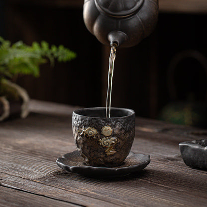 Japanese Style Gilding Iron Glaze Tea Cup