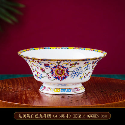 Wealth Enamel Color Noble Bone China Bowl