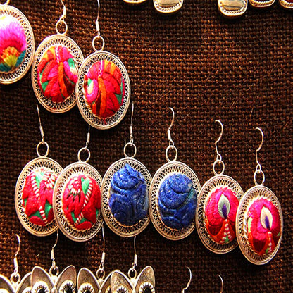 Miao Embroidery Handmade Filigree Earrings