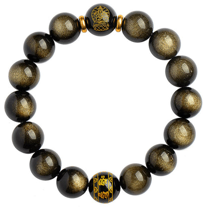 Zodiac Obsidian Benming Buddha Bracelet