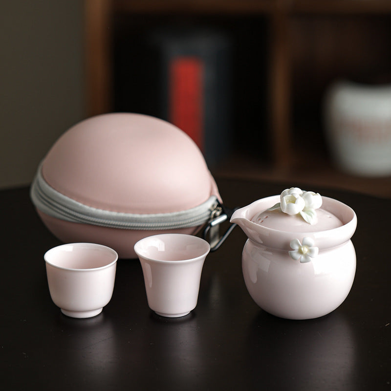Portable Handmade Pinch Flower Tea Set