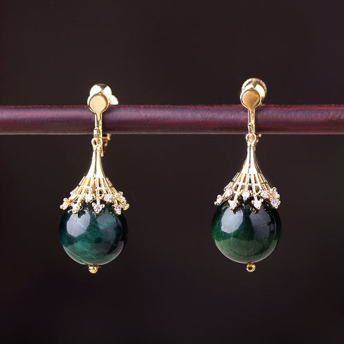 Fresh Mori Style Green Earrings