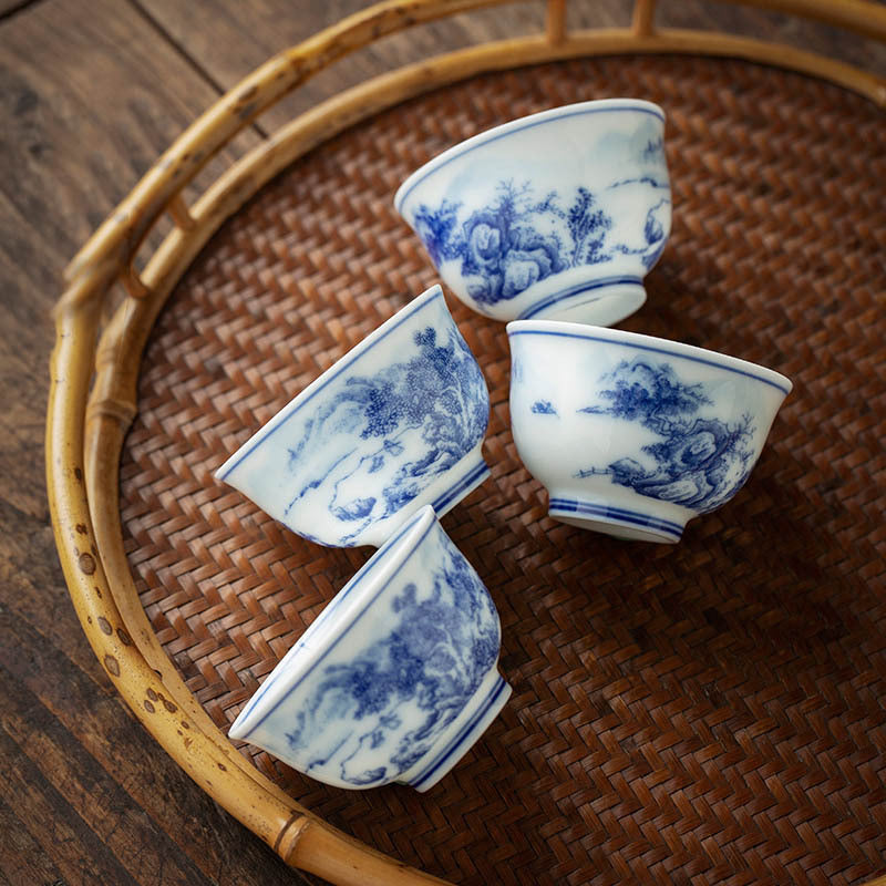 Blue and White Porcelain Tea Tasting Cup