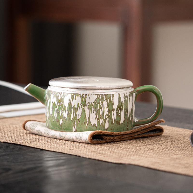 Handmade Ceramic Teapot Silver Gilded Teapot