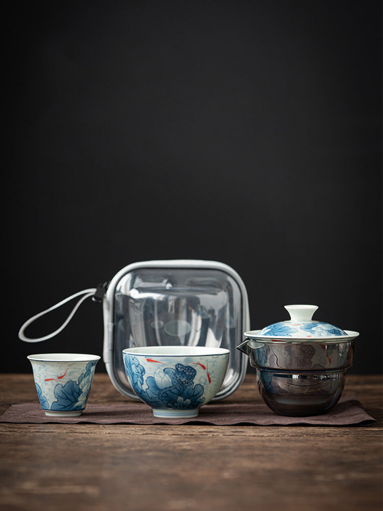 Retro Zen Ceramic Express Travel Tea Set