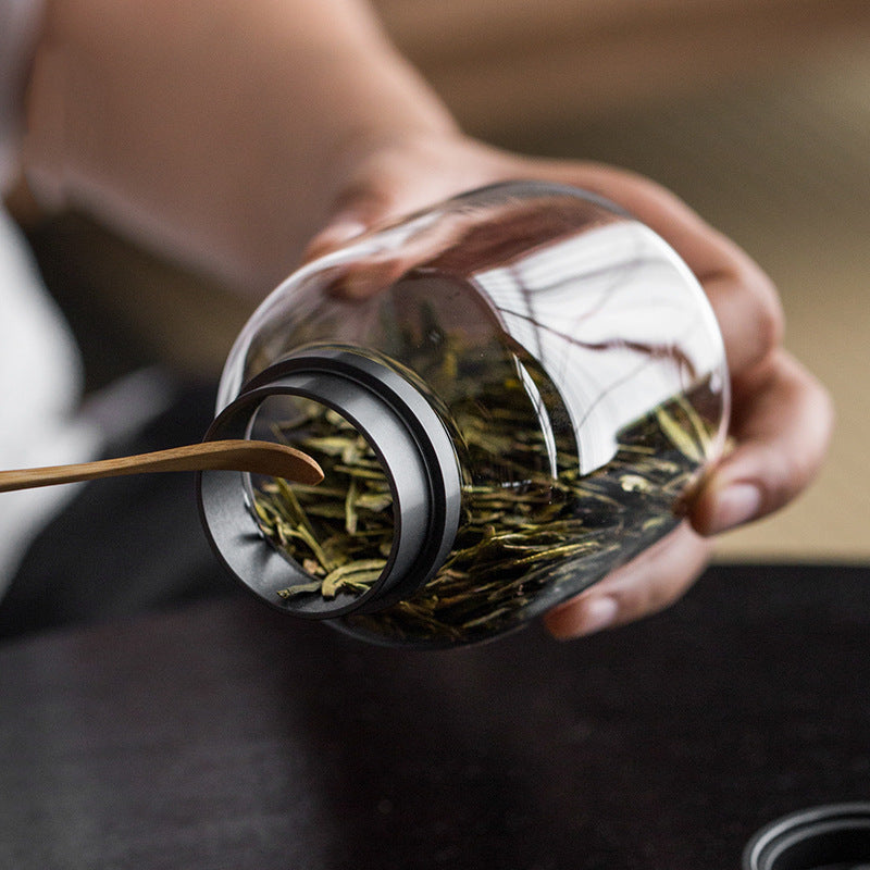 Japanese Small Transparent Glass Tea Can