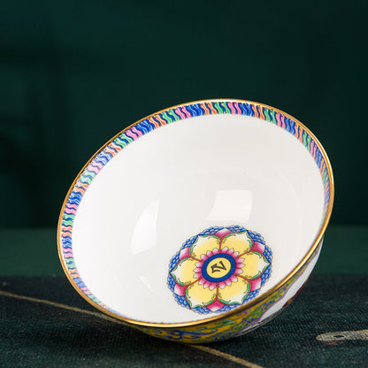 Tibetan Style Enamel Color Vintage Bowl