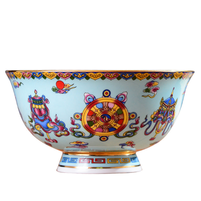 Auspicious Antique Bone China Bowl