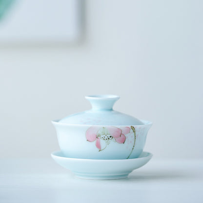 Japanese Style Lotus Ceramic Gaiwan