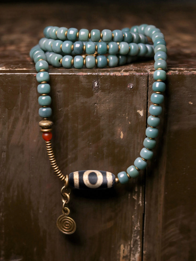 Retro Bodhi Root Tibetan Beads Necklace Sweater Chain
