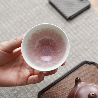 Peach Pink Kiln-fired Crystalline Tea Cup