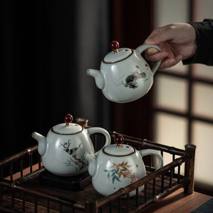 Enameled Cast Iron Ru Ware Teapot