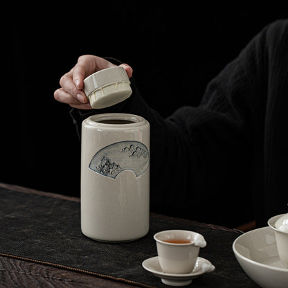 Chinese Retro Gray Tea Jar Sealed Jar