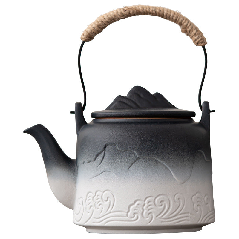 Mountain and Sea View Gradient Loop-Handled Teapot