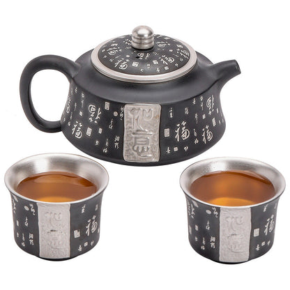 Purple Sand Silver Gilded Tea Set Mini Set