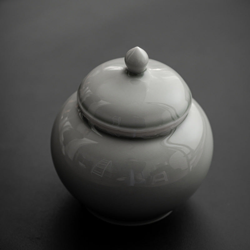 Japanese Ice Gray Glaze Small Tea Jar