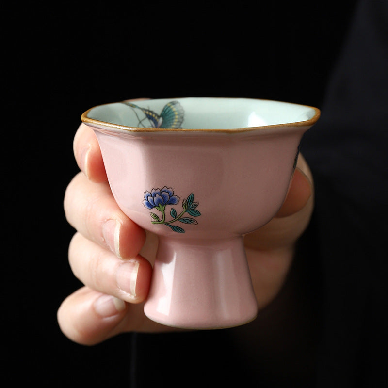 Peach Pink Ceramic Master Tea Cup