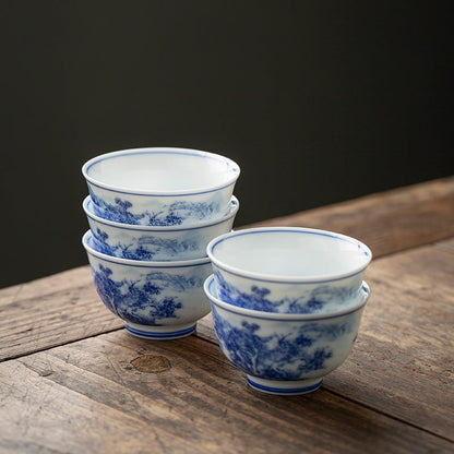 Blue and White Porcelain Tea Tasting Cup