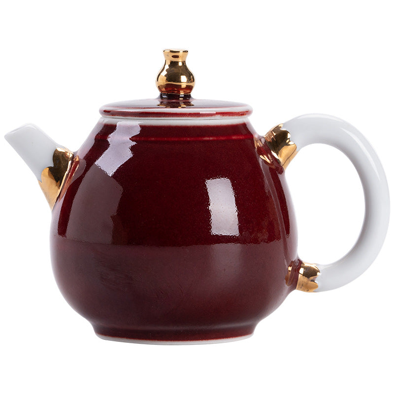 Lang Hongfu Gas Pot Porcelain Small Hand-Held Single Teapot