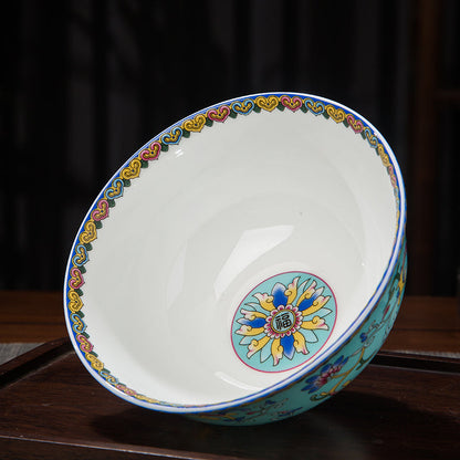 China High Foot Anti-Scald Single Creative Enamel Tableware