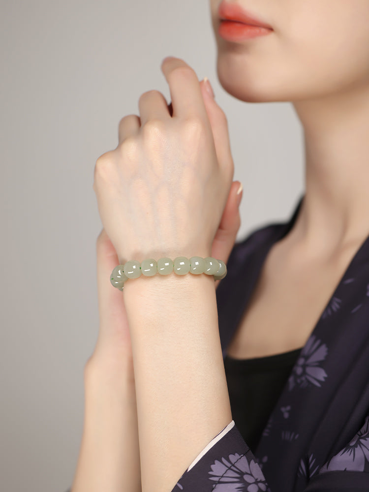Simple and Elegant Cyan Jade Bracelet