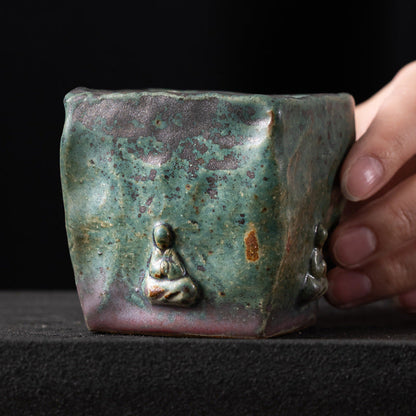Dunhuang Impression Bronze Glaze Hand-Pinching Buddha Cup