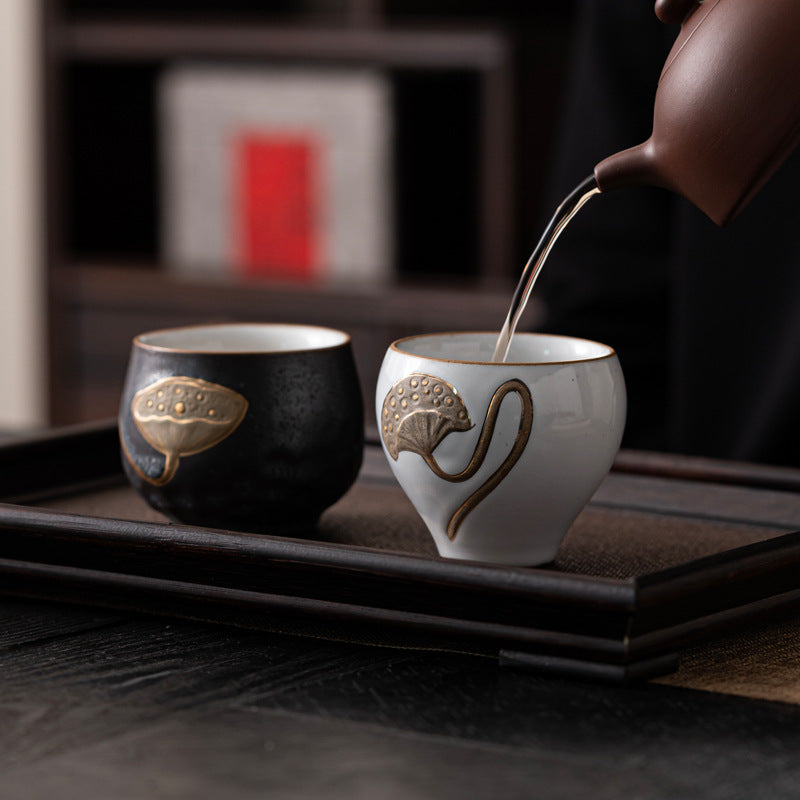 Lotus Auspicious Couple Tea Cups