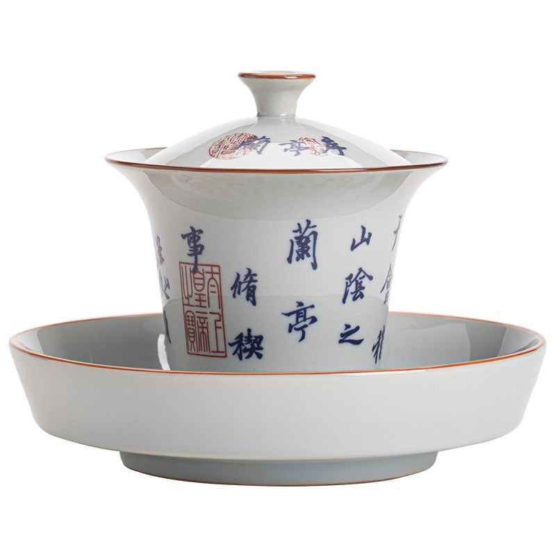 Lantern Sequence Tureen in Chinese Antique Style Gaiwan
