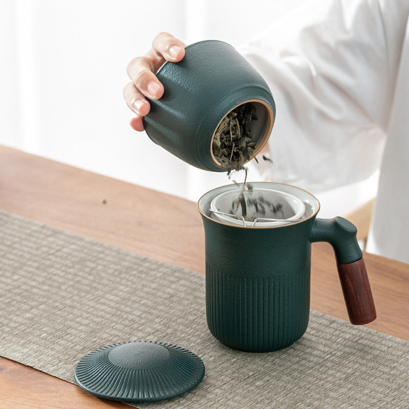 Frosted Ceramic Mug Tea Jar Set